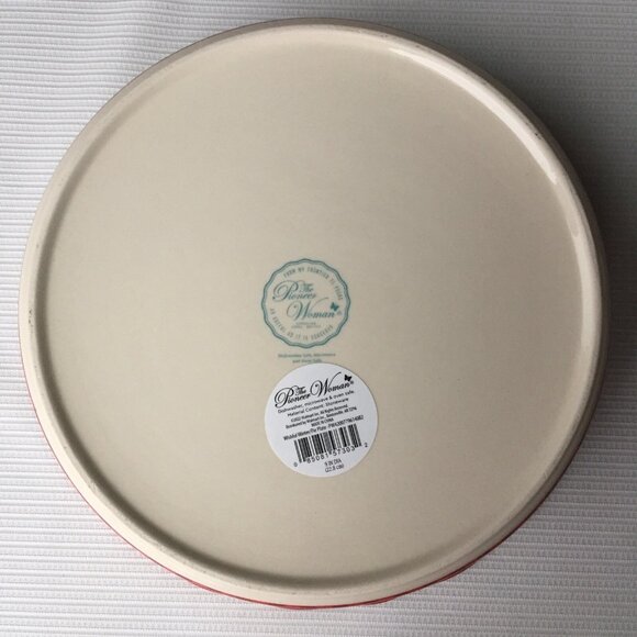 The Pioneer Woman Pie Plate Baking Dish Stoneware Christmas Floral Flower Red - Picture 6 of 11